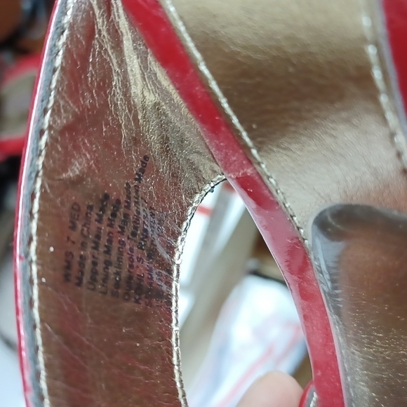 CROFT & BARROW WOMENS SHOES SIZE 7 in a beautiful red Patton leather - Picture 5 of 5